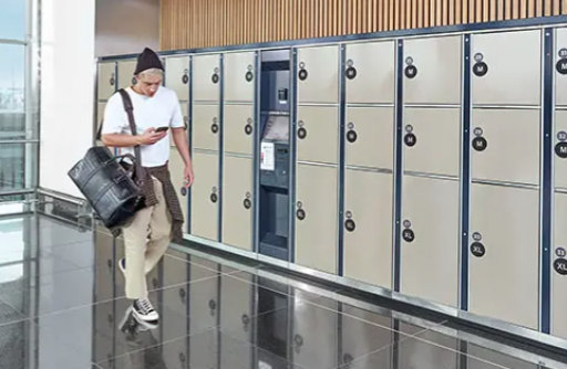 Luggage storage lockers at airports